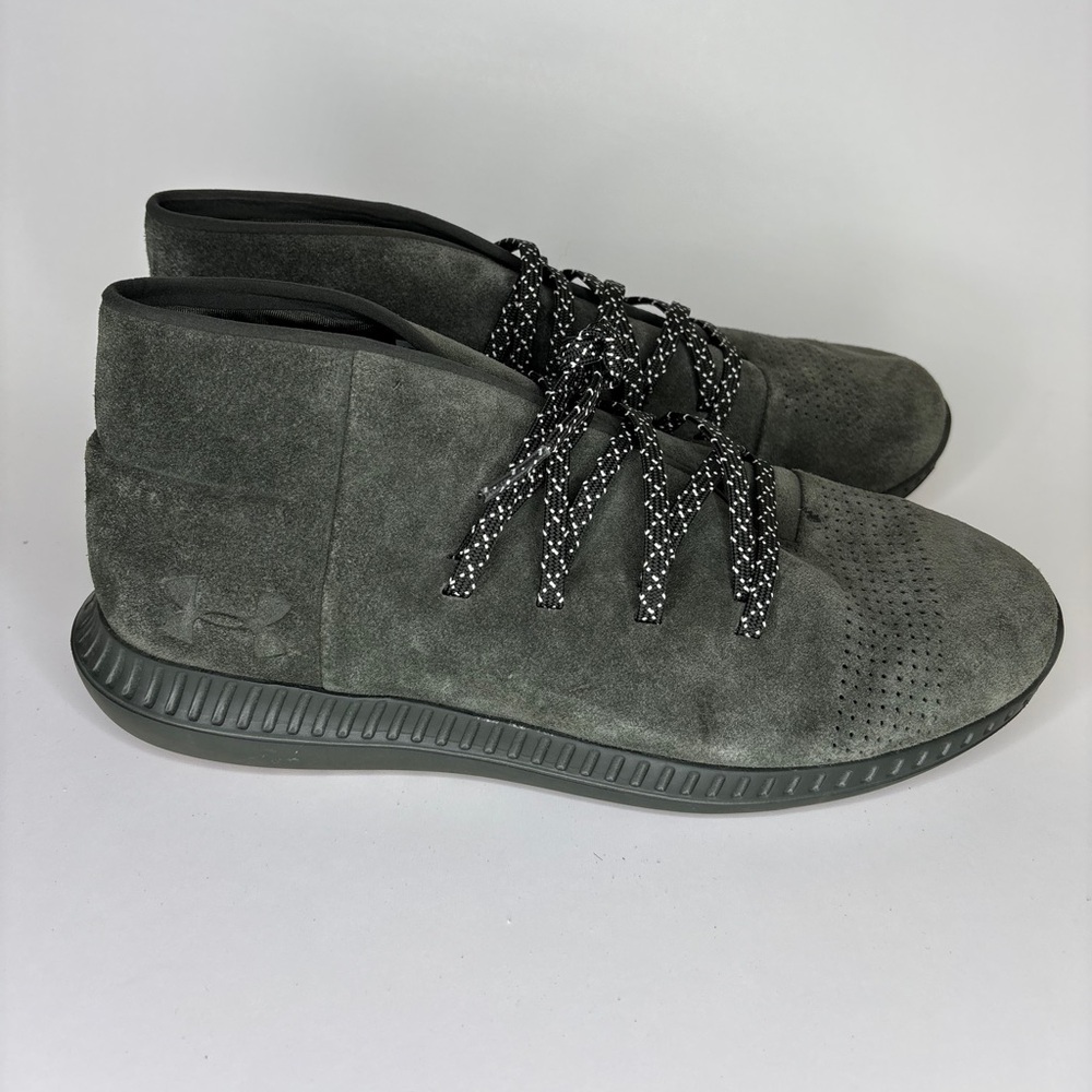 Under Armour Veloce Mid Shoes 1296614-357 Olive Green Suede Mens Size 43 US 9.5